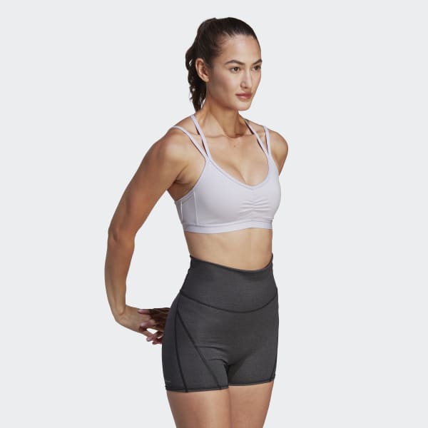 Buy Adidas women sportswear fit padded light support yoga bra violet Online