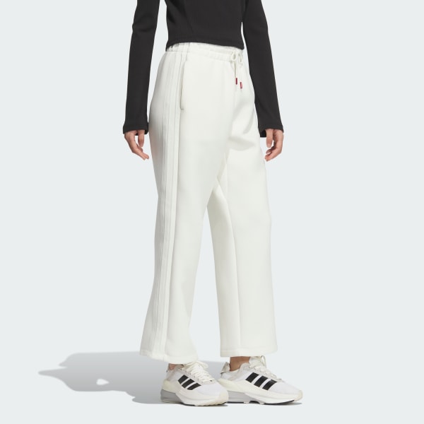White CNY Wide Leg Knit Pants