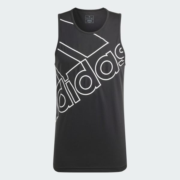 ブラック AEROREADY トレーニングロゴ グラフィックタンク