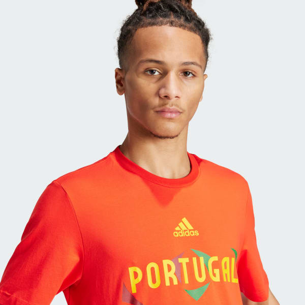 adidas UEFA EURO24 Portugal T Shirt Red Free Delivery adidas UK