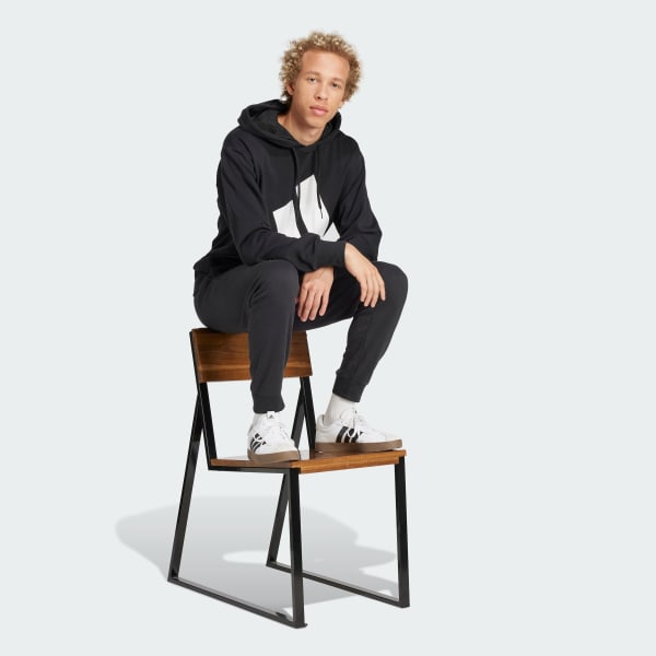 Negro Buzo con Capucha Essentials Logo Grande Felpa Francesa