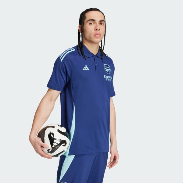 Blue Arsenal Tiro 24 Cotton Polo Shirt