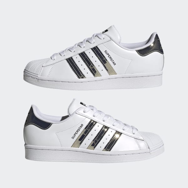 Adidas superstar 2025 white silver metallic
