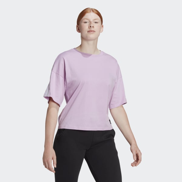 Lila adidas Sportswear Future Icons 3-Streifen T-Shirt