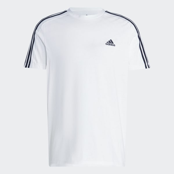 Bianco T-shirt Essentials Single Jersey 3-Stripes