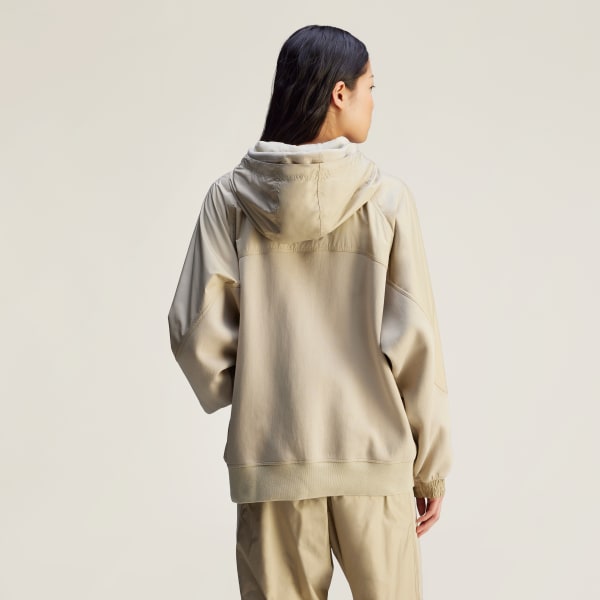 Beige 스텔라 머티리얼 믹스 풀집 후디