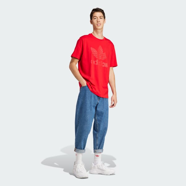 Rojo Polo Monograma Estampada