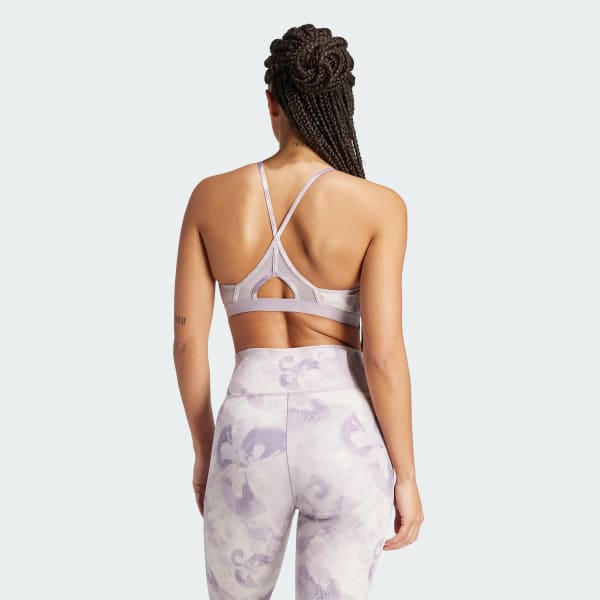Rosado Top Deportivo Aerotract Training Essentials Tie-Dye Flower Print Soporte ligero