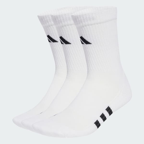 White Performance Cushioned Crew Socks 3 Pairs