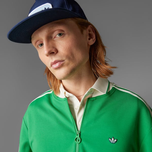 Vert Sweat-shirt à zip 1/4 3 bandes Originals