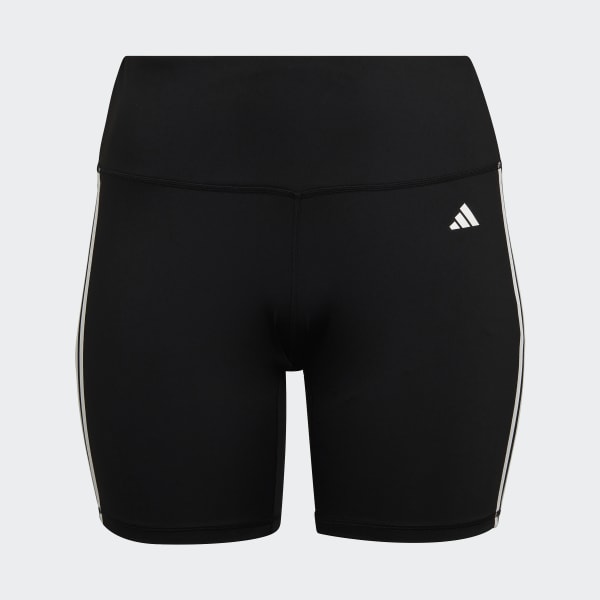 Adidas Training Essentials 3 Stripes High Waisted Short Leggings Plus Size Black 2X Women Training Gym Training Tights color Black size 2X