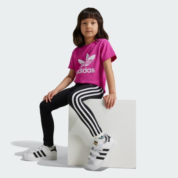 Pink Adicolor Trefoil Tee Kids