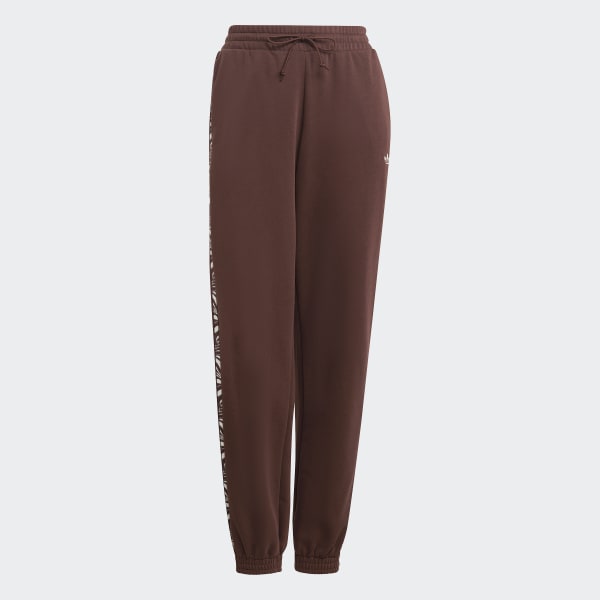 Braun Abstract Animal Print Jogginghose