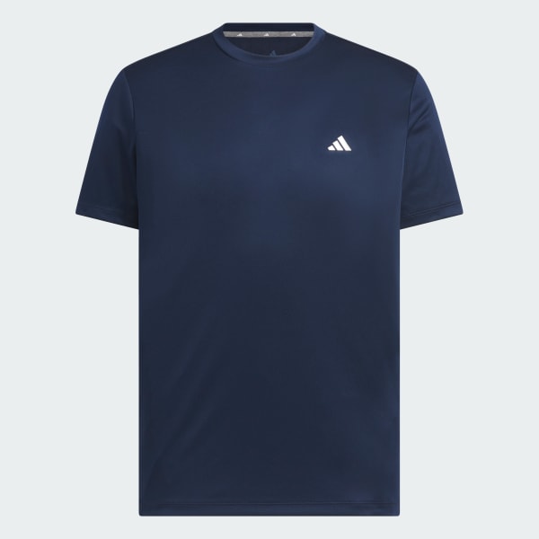 ブルー クルーネック 半袖シャツ