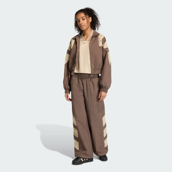 adidas BLOCKED WASHED ZIPPED TRACK TOP - Brown | Free Shipping