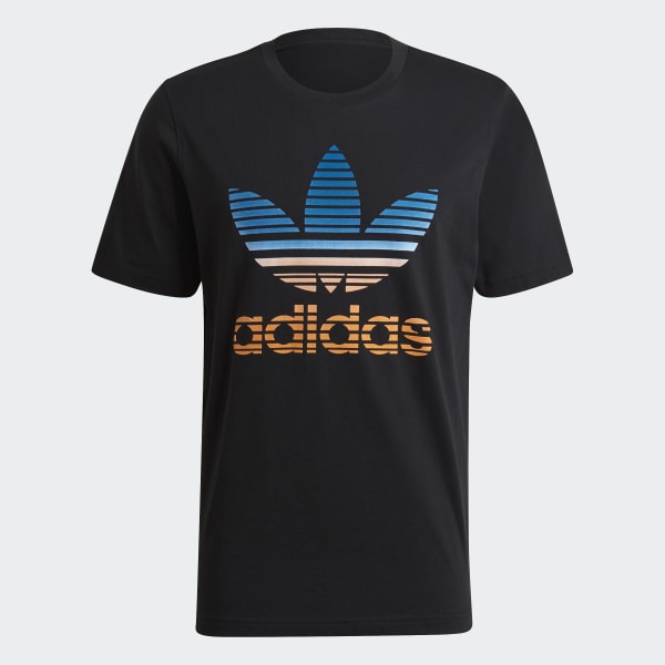 Negro Camiseta Trifolio Ombré