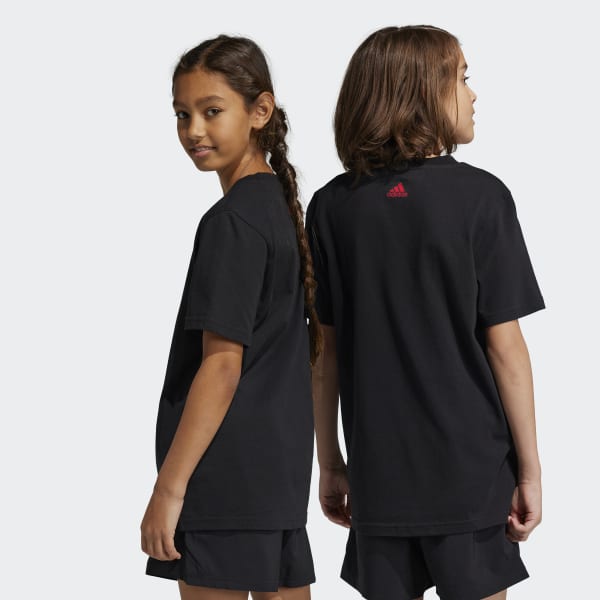 Schwarz Essentials Two-Color Big Logo Cotton T-Shirt