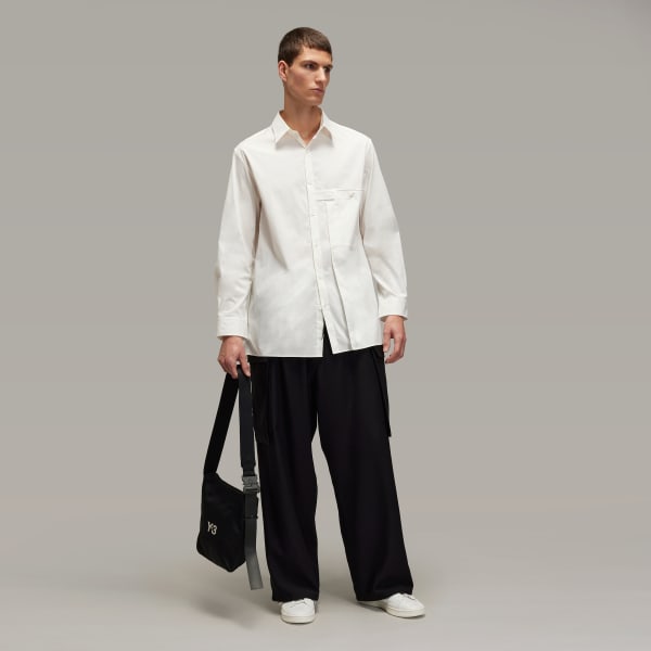 Branco Camisa Y-3 Pocket Pregueada
