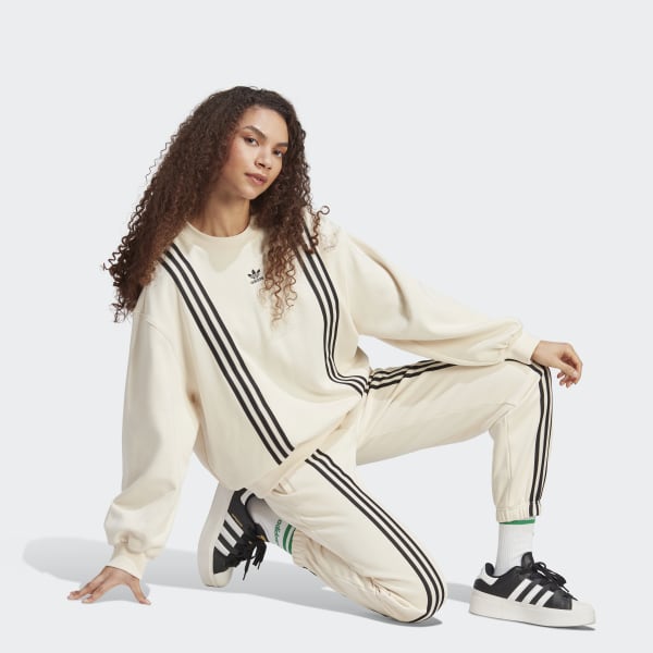 adidas Adicolor 70s 3-Stripes Sweatshirt - Beige | Women's Lifestyle ...