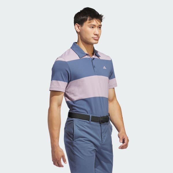 Purple Colorblock Rugby Stripe Polo Shirt