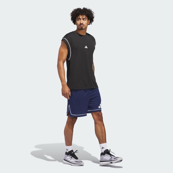 Bleu Short adidas Basketball Badge of Sport