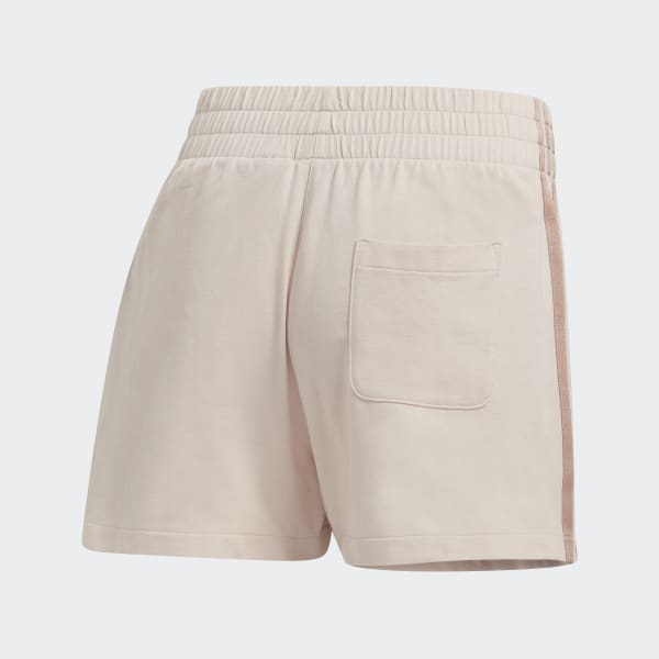 adidas originals new neutrals logo high waisted shorts in beige