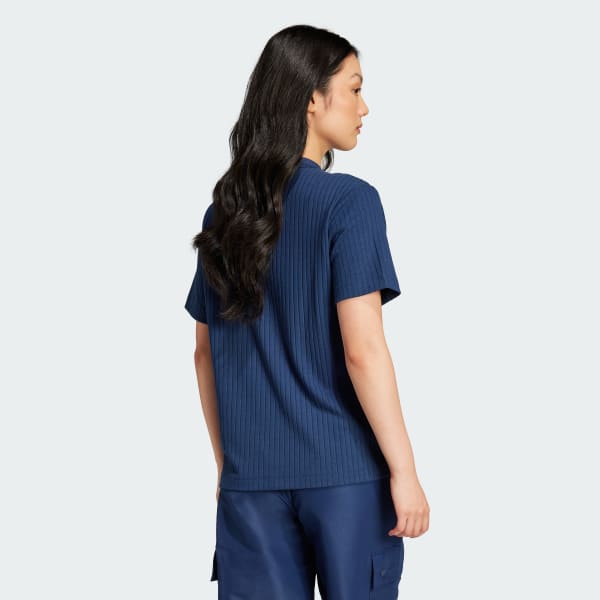 Azul Polera Essentials Acanalado Ancho