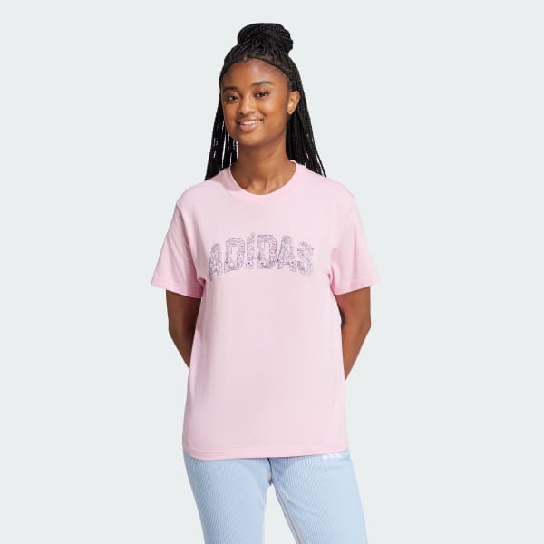 Rosa Camiseta Estampada Tech Illustrate