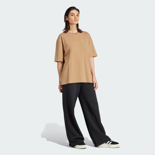 Beige Essentials Linear Tee Oversized