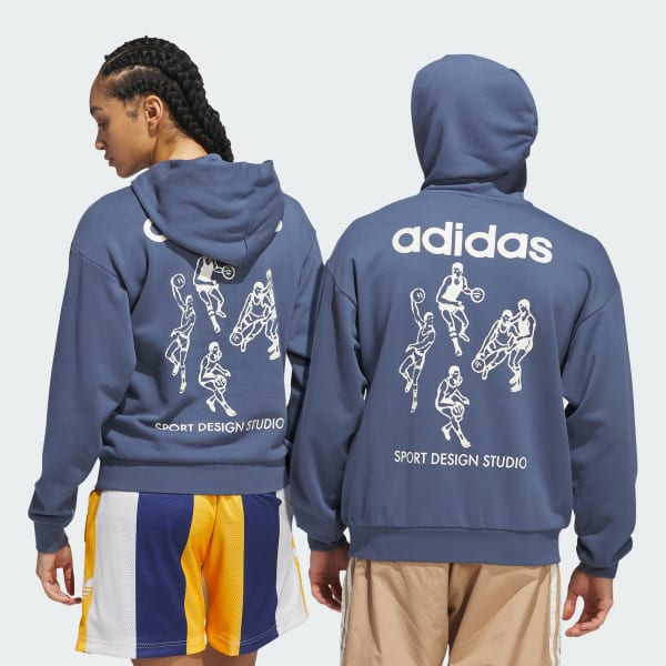 Bleu Sweat-shirt à capuche WWH