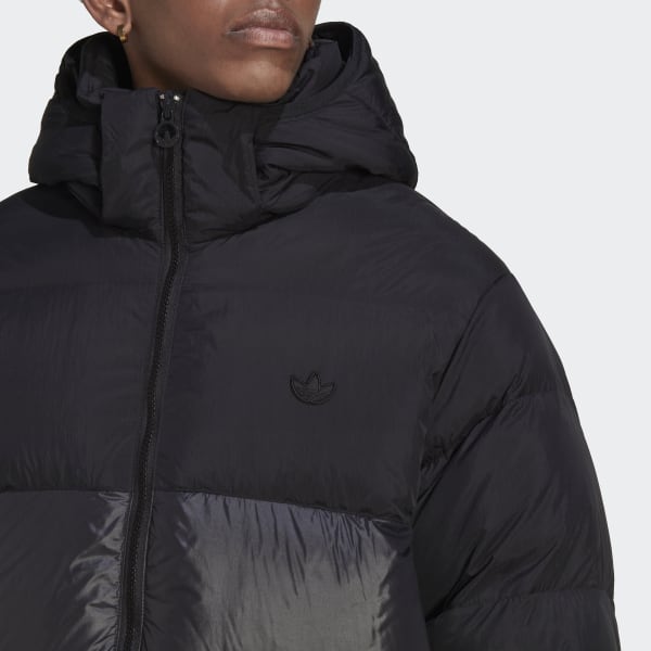 Zwart Down Regen Hooded Puffer Jack CT383