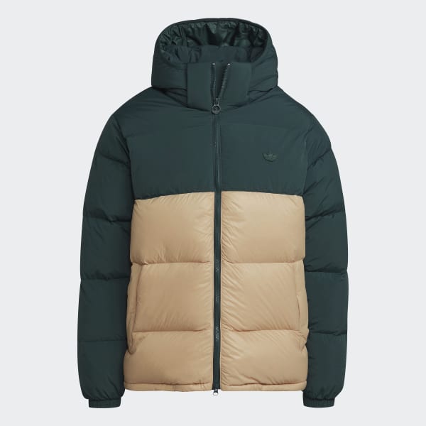 adidas Down Regen Hooded Puffer Jacket Green Free Delivery adidas UK