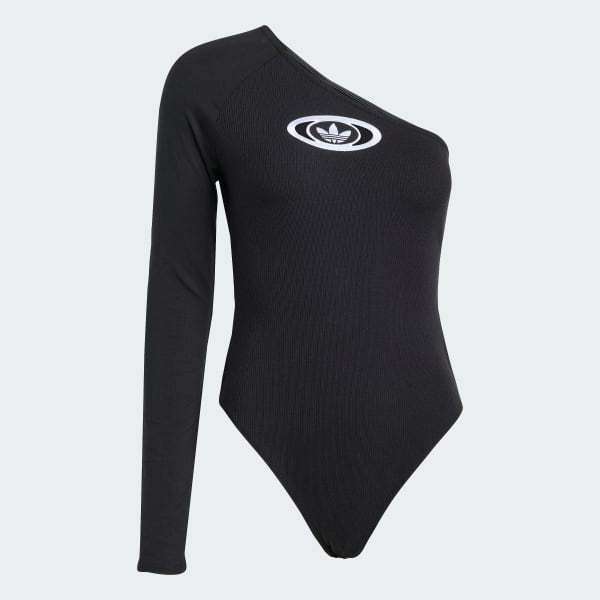 Black adidas Originals Campus 2000 One-Shoulder Bodysuit