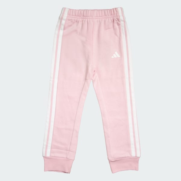 Pink 3 Stripes Full Length Hooded Set Kids