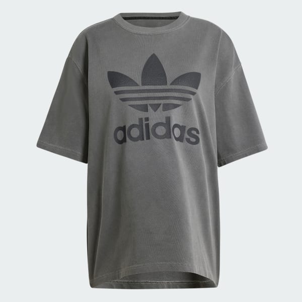 Adidas originals t-shirt dress with top trefoil logo y sheer snake print