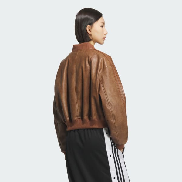 Brown PU 재킷 패드