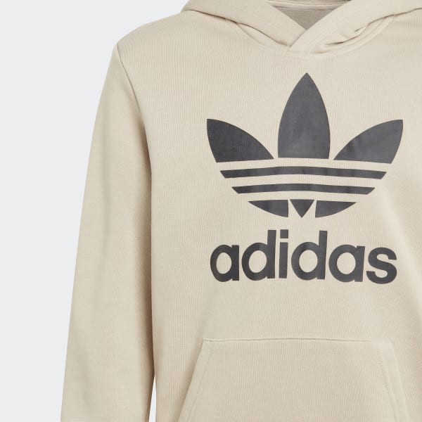 Adidas trefoil hoodie mist sun online
