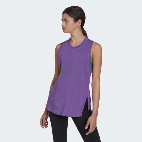 Fioletowy adidas by Stella McCartney Sportswear Logo Tank Top