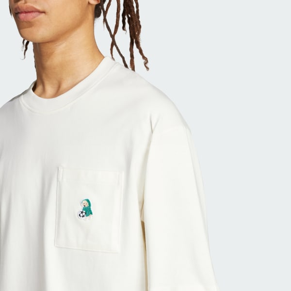 adidas Dog Soccer Patch Pocket Graphic Tee - White | Free