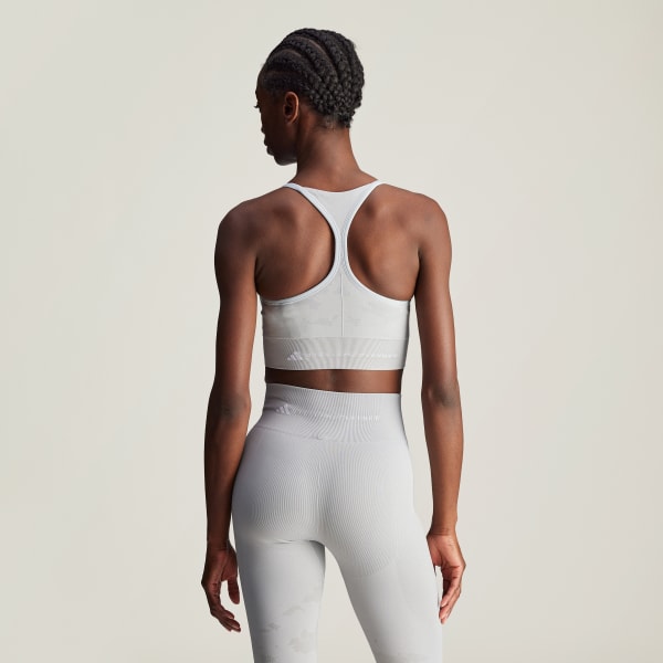 สีเทา บราโยคะไร้ตะเข็บ adidas by Stella McCartney TrueStrength