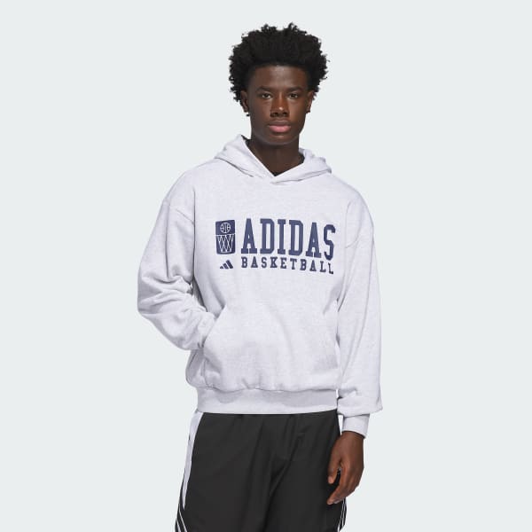 Grey ADIDAS BASKETBALL GRAPHIC HOODIE