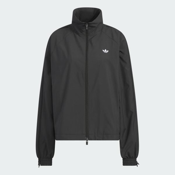 Black 3-스트라이프 ZIP 트랙 탑