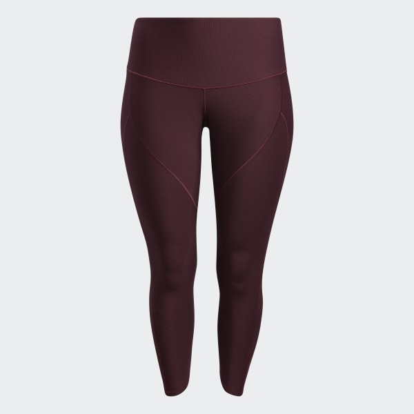Burgundy Yoga Primeblue 7/8 Tights (Plus Size) BS842