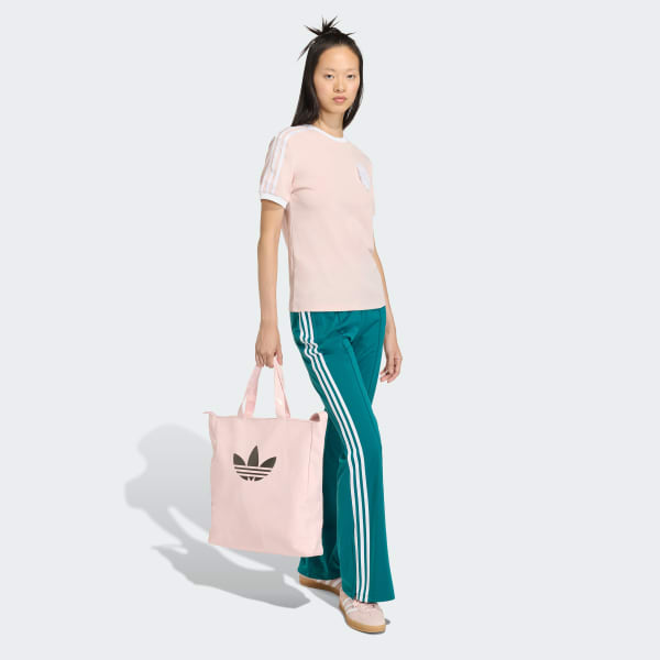 Pembe ADIDAS ORIGINALS DANTEL LOGOLU SS TİŞÖRT