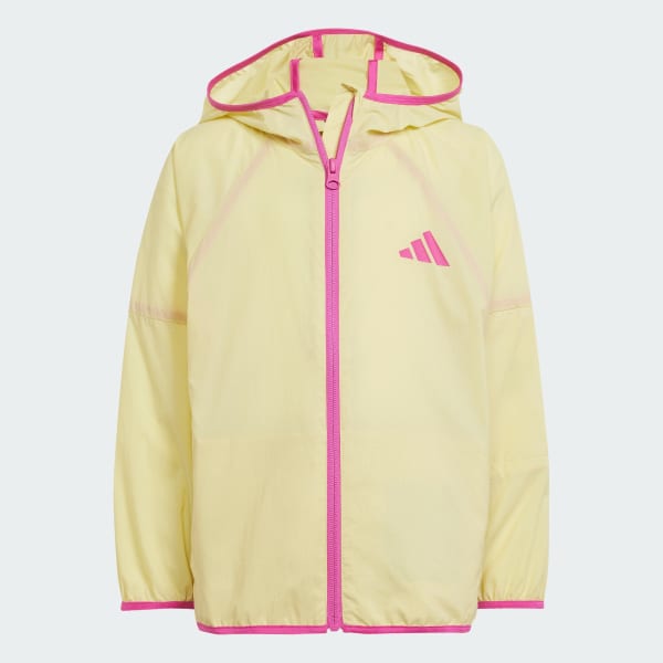 สีเหลือง เสื้อกันลมน้ำหนักเบาสำหรับเด็ก