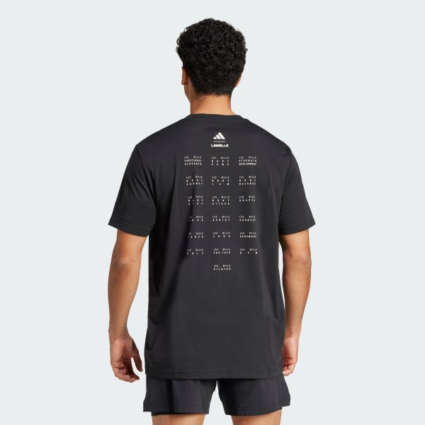 ブラック Les Mills プログラム グラフィック半袖Tシャツ