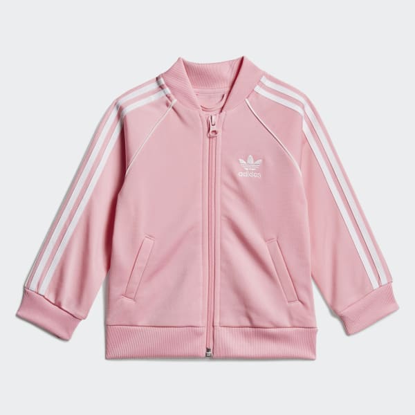 pink and white adidas sweatsuit