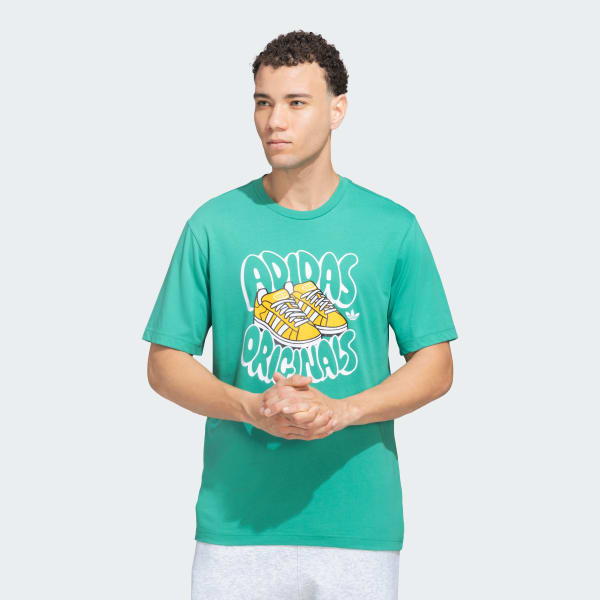 Green adidas Originals Trefoil Shoe Tee