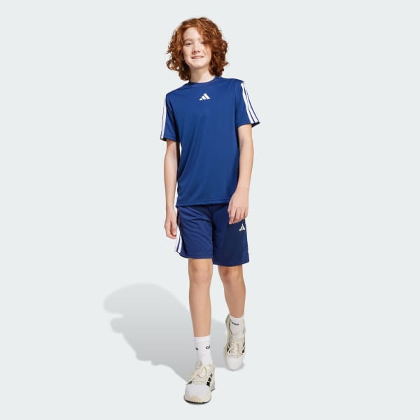 Blauw Train Essentials 3-Stripes Short Kids