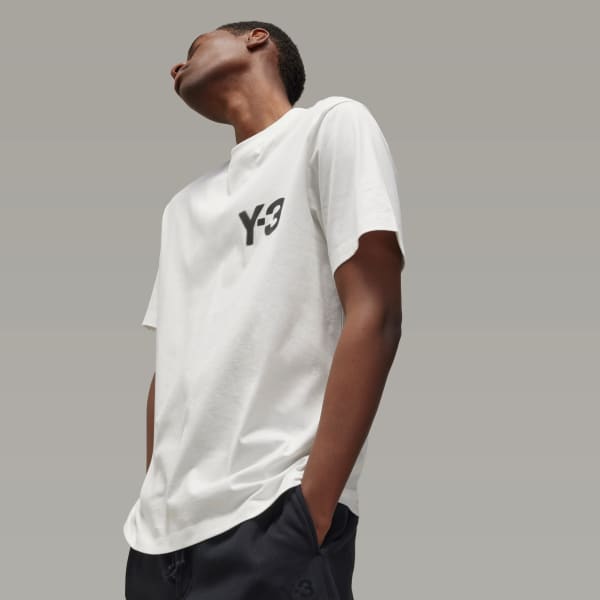 adidas Y-3 Logo Short Sleeve Tee - White | Free Shipping with